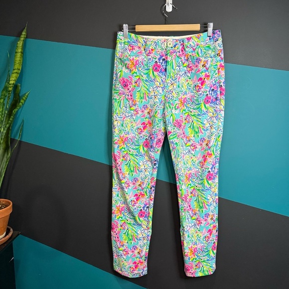 Lilly Pulitzer Vibrant Floral Straight Leg Pants size 8 - Picture 2 of 16